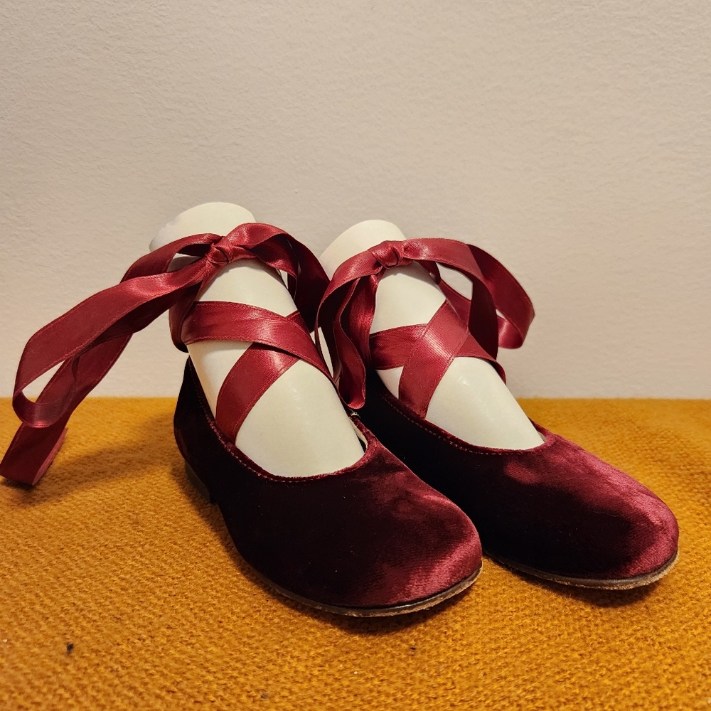Gallucci Italian Burgundy Velvet Shoes